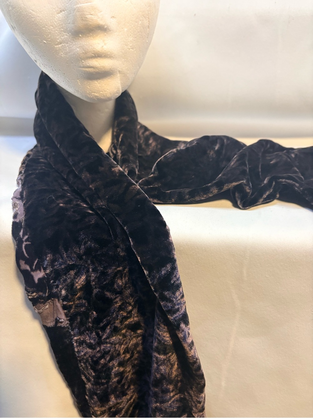 Plush Velvet Scarf in Deep Plum